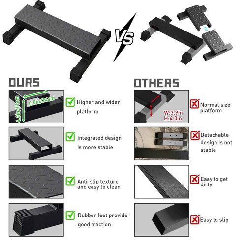BLUSLM Upgraded Calf Raise Bar, Wide and High Squat Machine for Leg Stretching, Squat, Foot Stretch workout, Anti-Slip Solid Steel Calf Raise Block