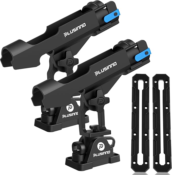 PLUSINNO 2 in 1 Fishing Rod Holders for Boat, Kayak Fishing Rod Holder, Fishing Pole Holders for Track Mount / Deck Mount,...