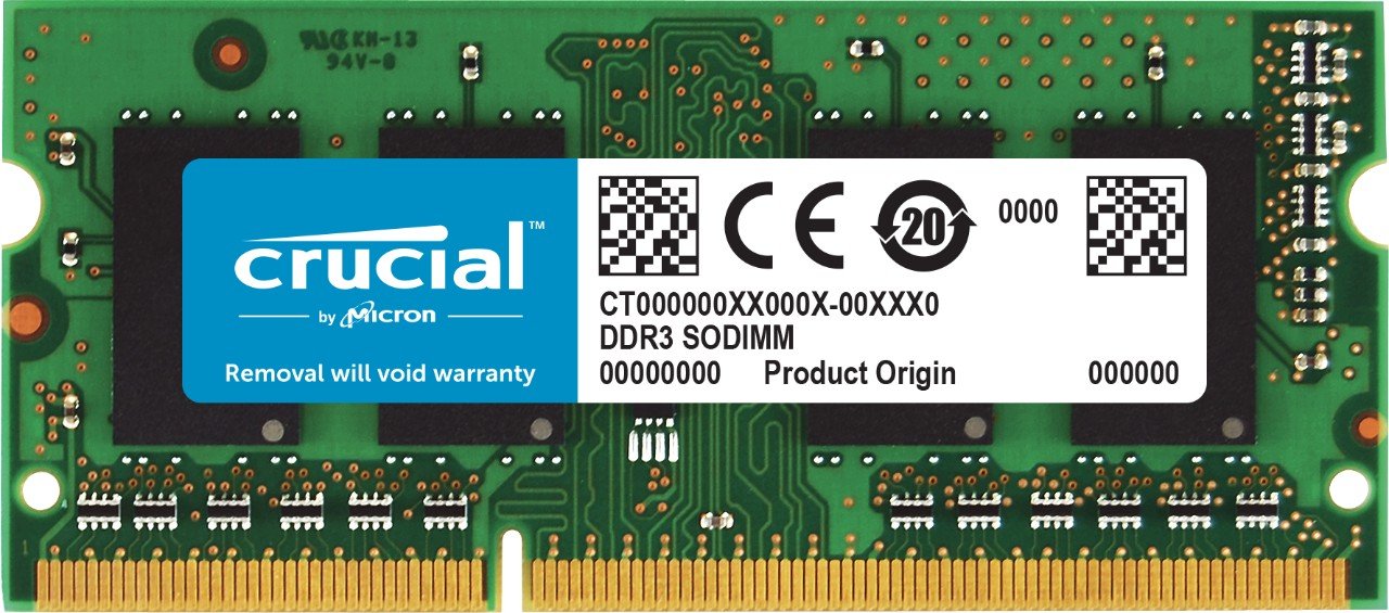 Crucial 16GB Single DDR3L 1600 MT/s (PC3L-12800) 204-Pin SODIMM Memory - CT204864BF160B-New