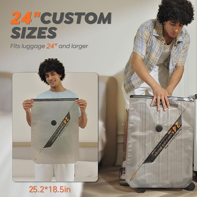 15 Pack 24" Vacuum Bags for Storage - No Pump, Compact & Airtight