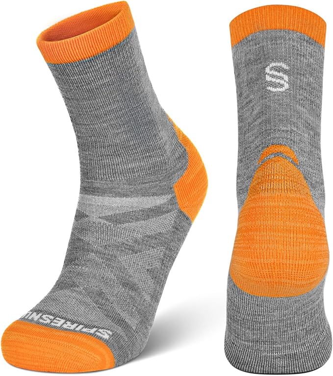 SPIRESNUG Warm Merino Wool Hiking Socks, Cushioned Winter Socks, Anti Blister, Moisture Wicking, Men & Women