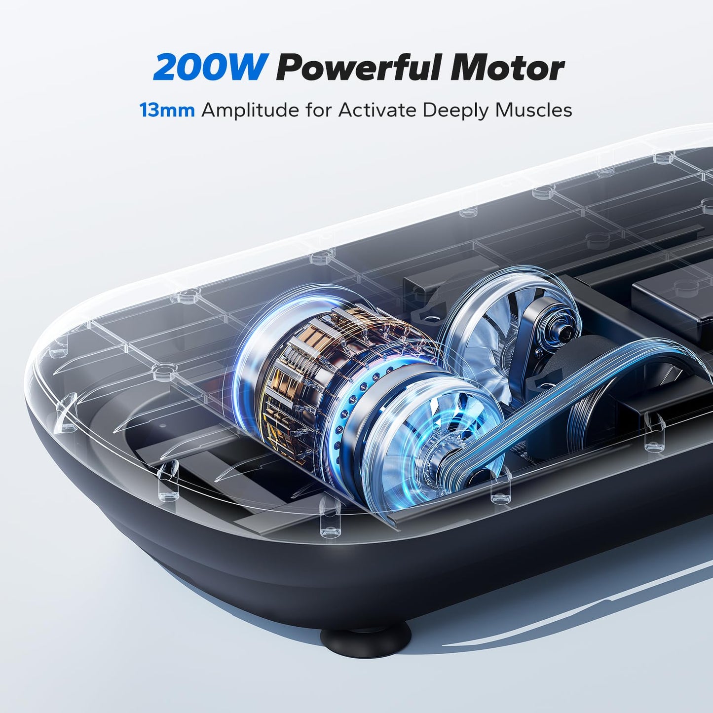 MERACH Vibration Plate Exercise Machine, Vibration Plate 440 Lbs Capacity, Bluetooth and Silicone Pedal, Stimulate Deep Fat, Vibration Plate for Lymphatic Drainage, Vibrating for Weight Loss (Black)