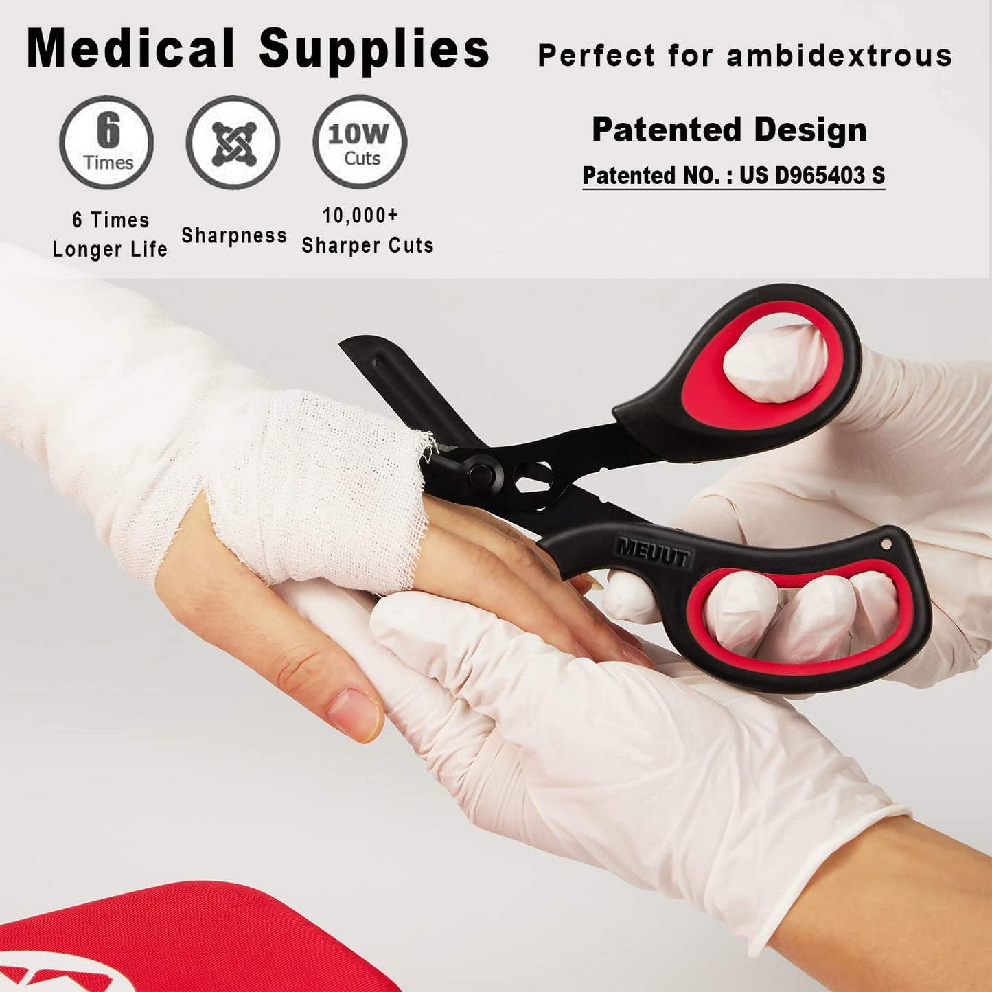 MEUUT 2 Pack Medical Scissors Trauma Shears for Left and Right Hand -8 inch Patented Bandage Scissors Heavy Duty Surgical Grade EMT Scissor for EMT Workers Doctors Nurses