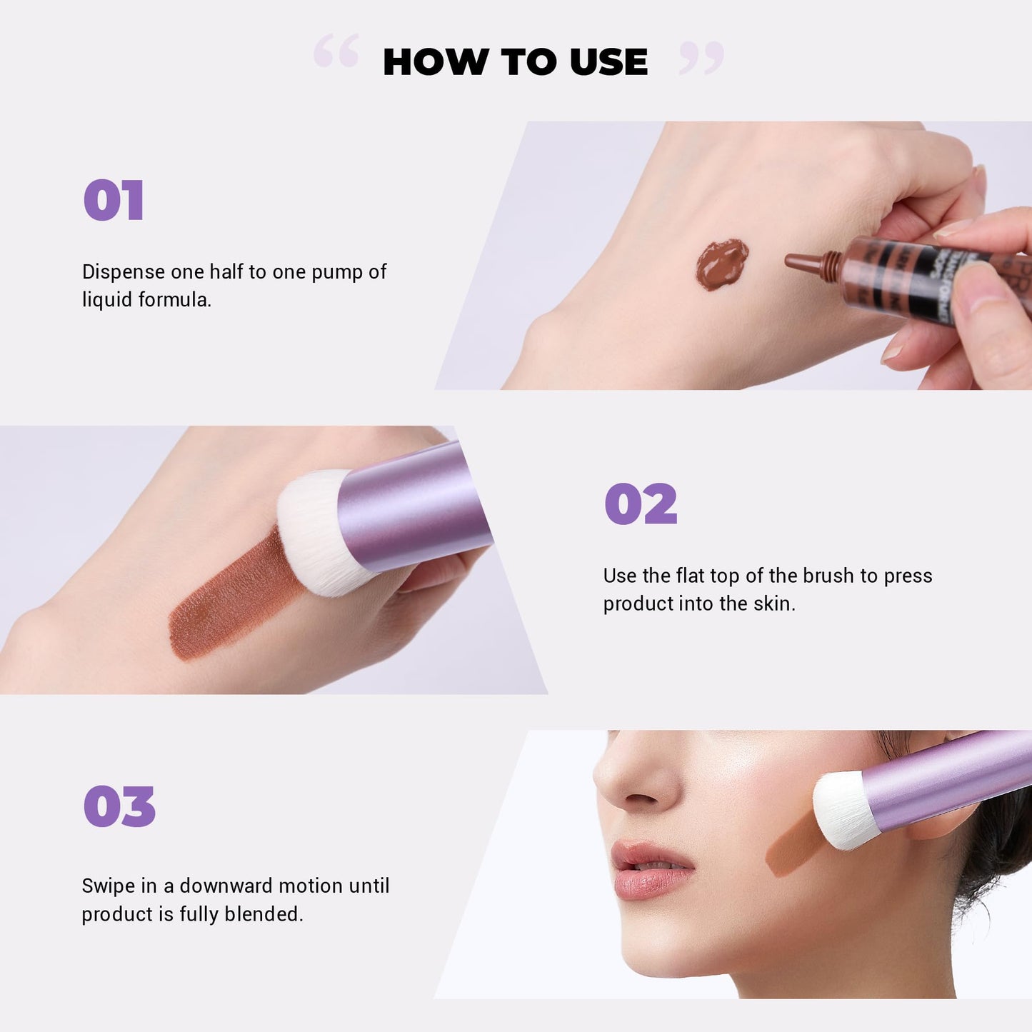 Jessup Foundation Brush for Liquid Makeup, Face Kabuki Makeup Brush for Contour Powder Blush and Bronzer, Ultra-Soft Fiber Perfe