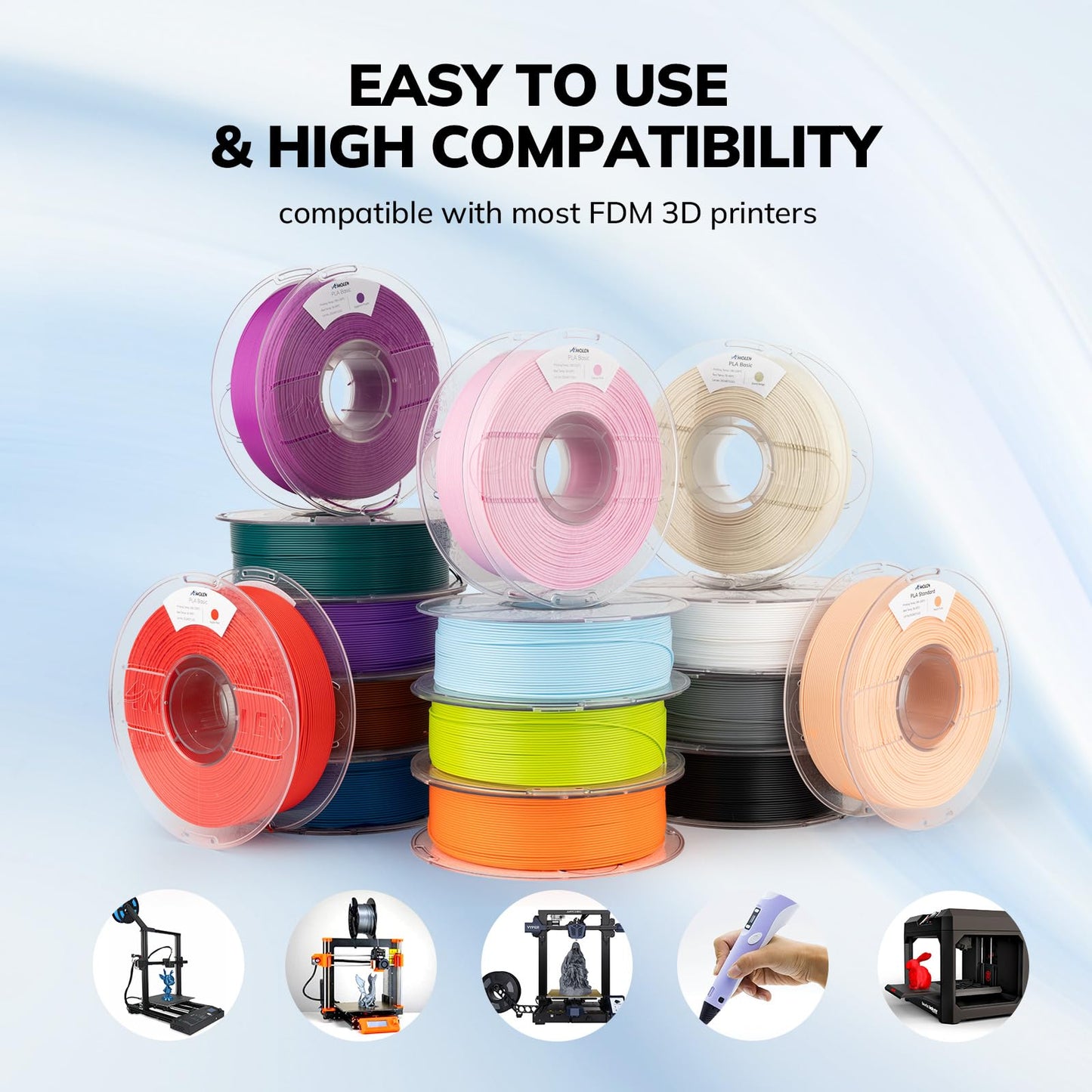 AMOLEN 3D Printer Filament PLA, True High Speed 600mm/s 1.75mm PLA Filament Peach Fuzz (Flesh color)PLA, 1KG/2.2lb, Dimensional Accuracy +/- 0.02 mm, Smooth & Non-Tangle, Fits for Most FDM 3D Printer