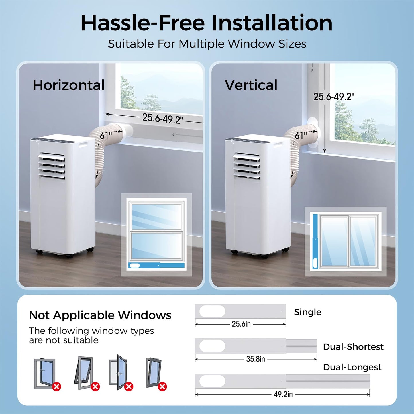 URBANITE 16000 BTU Portable Air Conditioner, Smart WiFi APP & Remote Control, 5-in-1 AC Unit Cools up to 650 Sq.Ft, 45dB Ultra Quiet Dehumidifier/Fan/Sleep Mode, Easy Installation for Bedroom & Office