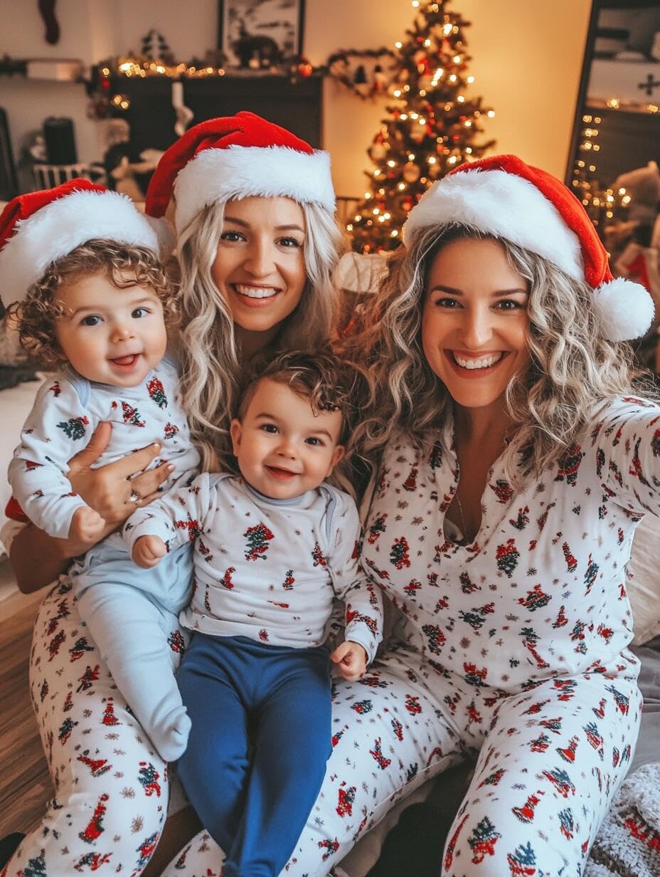 COOLJOY 4 Pack Plush Santa Hats, Christmas Santa Hats for Christmas Party, Adult size Xmas Holiday Hat for Unisex Kids Party Supplies