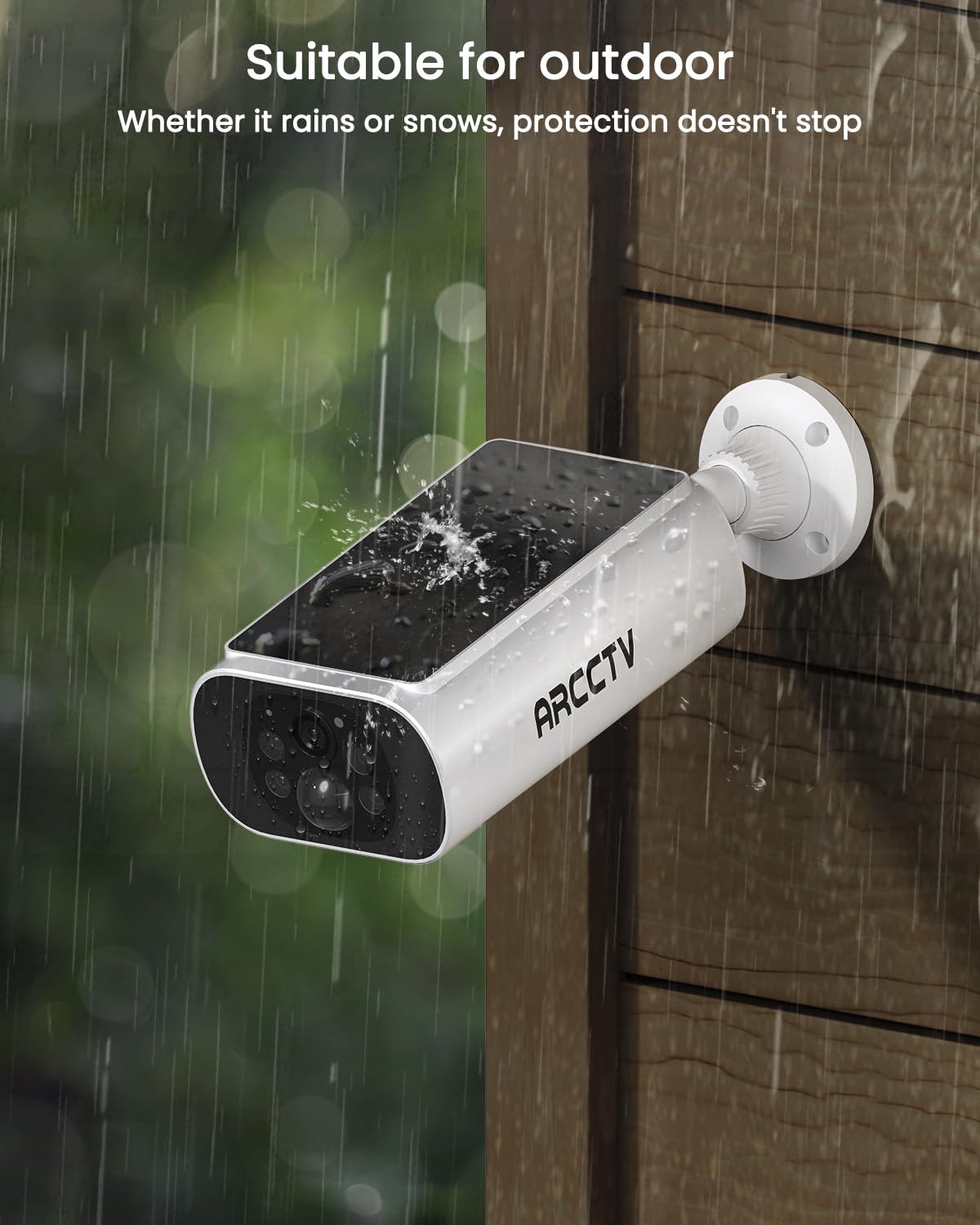 ARCCTV Solar Security Cameras Wireless Outdoor, 4 Cam-Kit, 4MP Solar Security Camera Wireless System, Color Night Vision, Motion Detection, No Monthly Fee, 64GB Memory Card