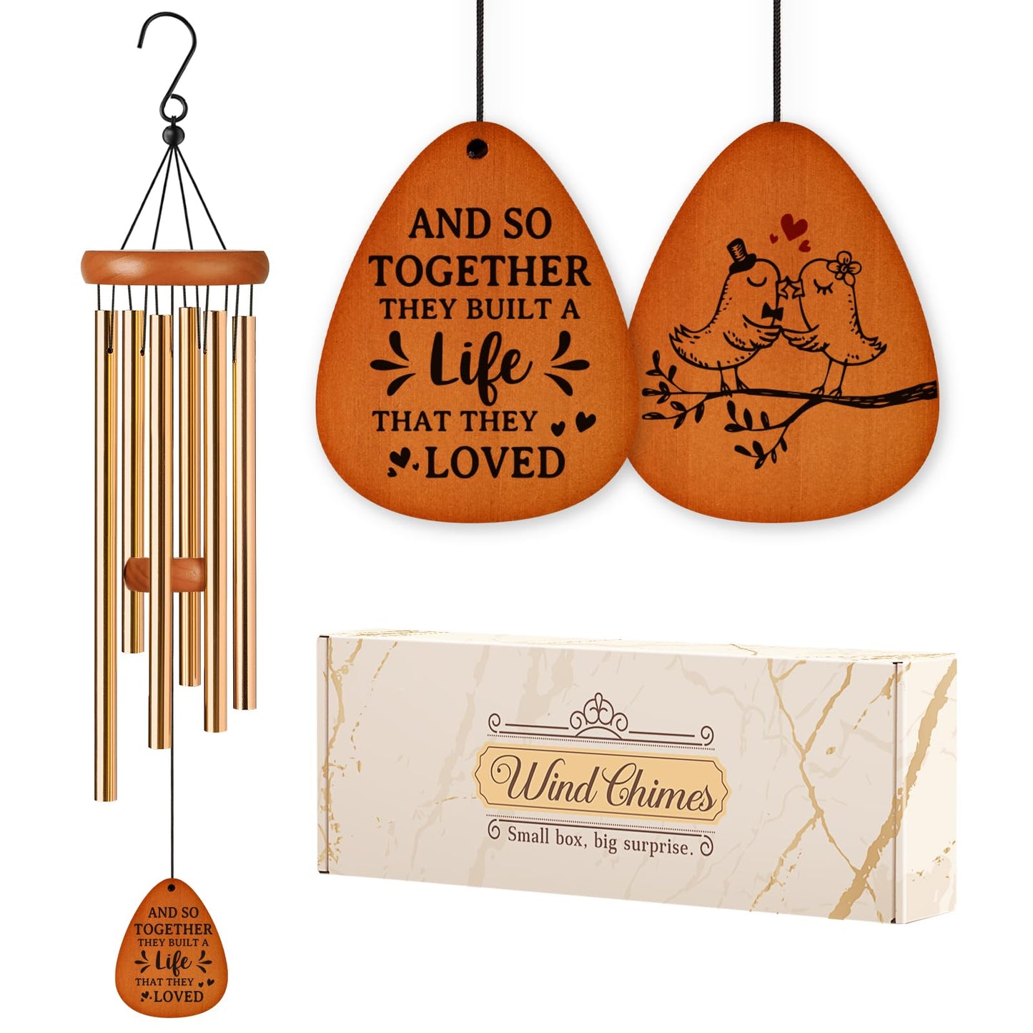 Aurahouse Wedding Gifts Wind Chimes, Engagement Wedding Gifts for Couples 2025 Newlyweds, Bridal Shower Gift for Bride, Anniversary, Registry Gift for Couple