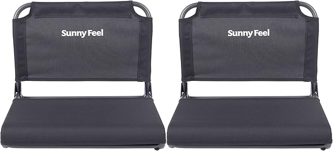 SUNNYFEEL Oversized Stadium Seat for Bleachers with Back Support Extra Wide, Bleacher Stadium Seats Chairs with Backs Portable Bleachers Seat with Hook for Sports Events Baseball Soccer Benches