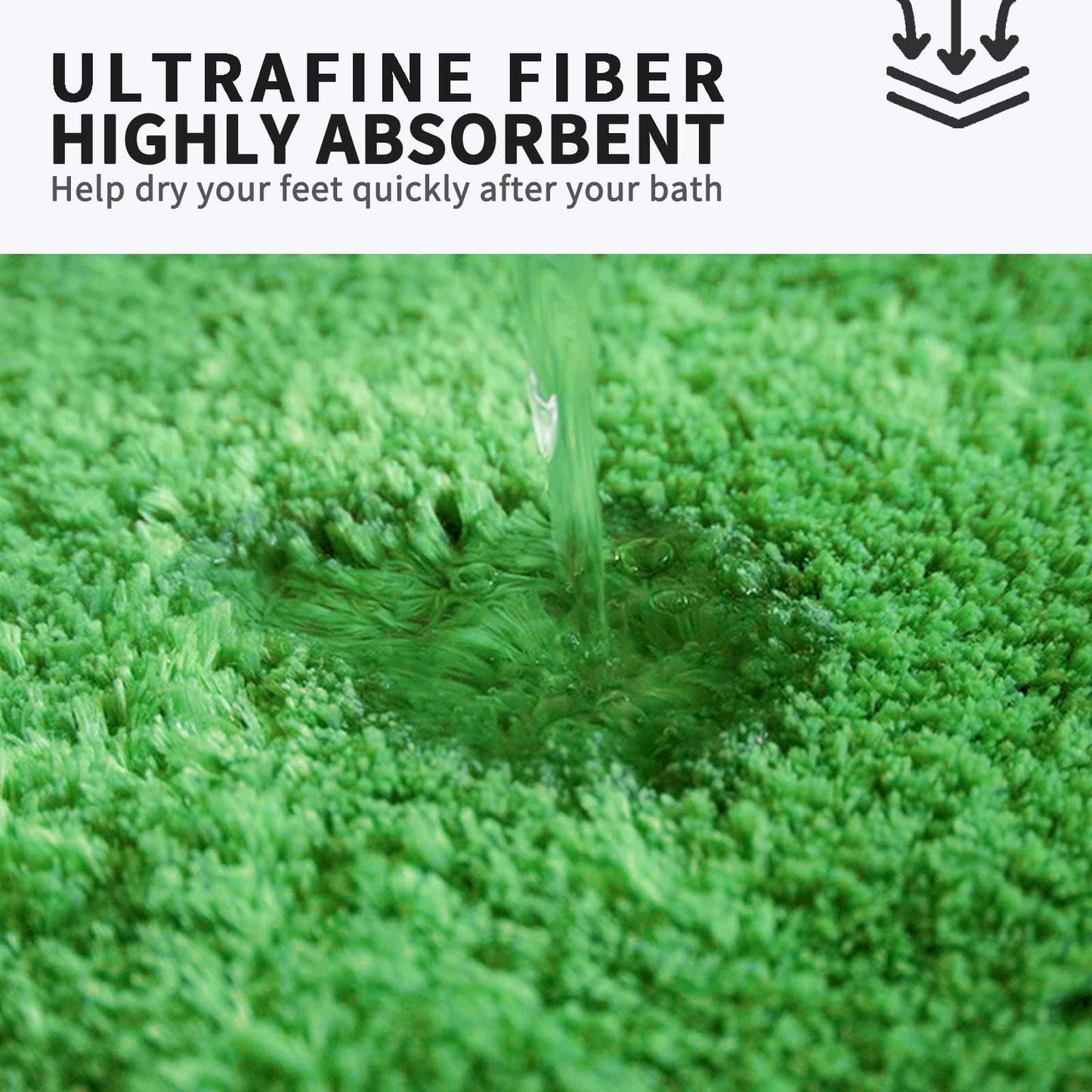 FIFU Bathroom Rugs 17" W x 24" L, Bath Mat for Bathroom, Bedroom, Laundry Room & Kitchen, Non-Slip Rubber Latex Backing, Extra Soft and Absorbent Microfiber Carpet, Machine Washable Rug, Green
