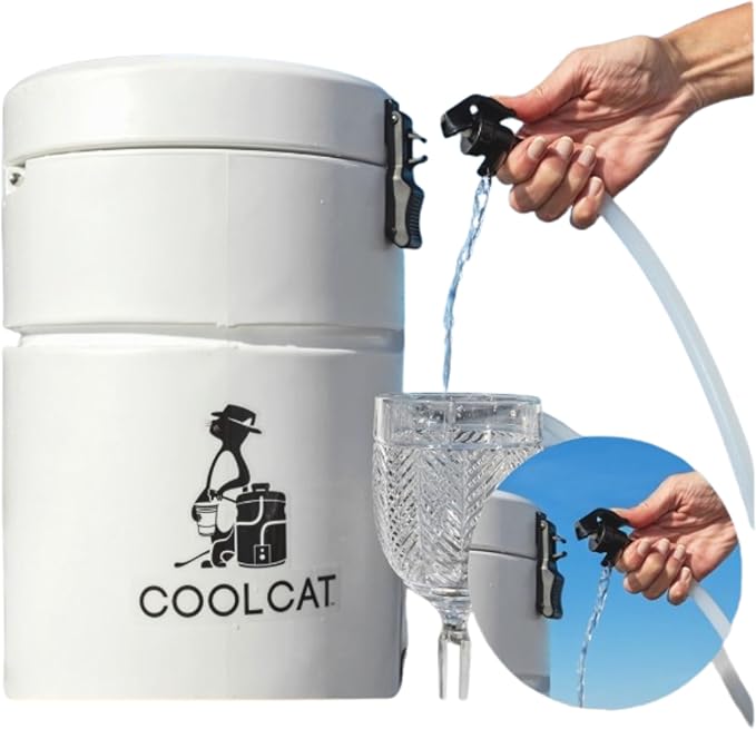 CoolCat 2-Gallon Electric Cooler Beverage Dispenser | Battery-Powered & Rechargeable Insulated Drink Dispenser with 24-Hou...