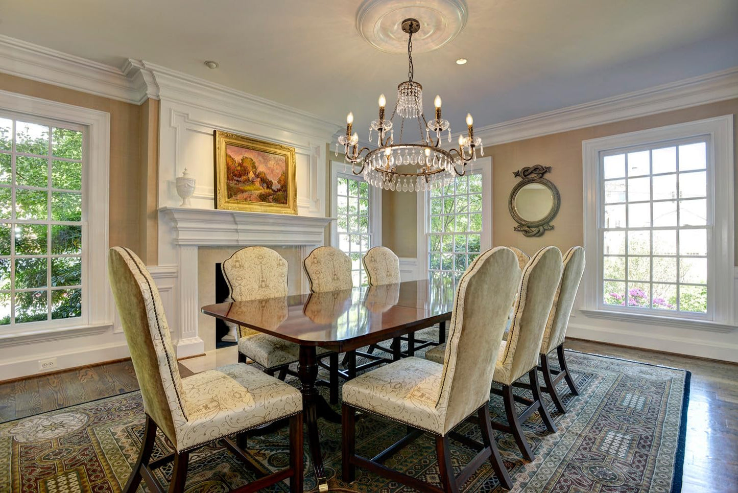 TOCHIC Crystal Chandelier, 8 Lights Farmhouse French Empire Pendant Chandeliers Lighting, Adjustable Antique Bronze Ceiling Light Fixture for Dining Room Living Room Bedroom Foyer Kitchen Island