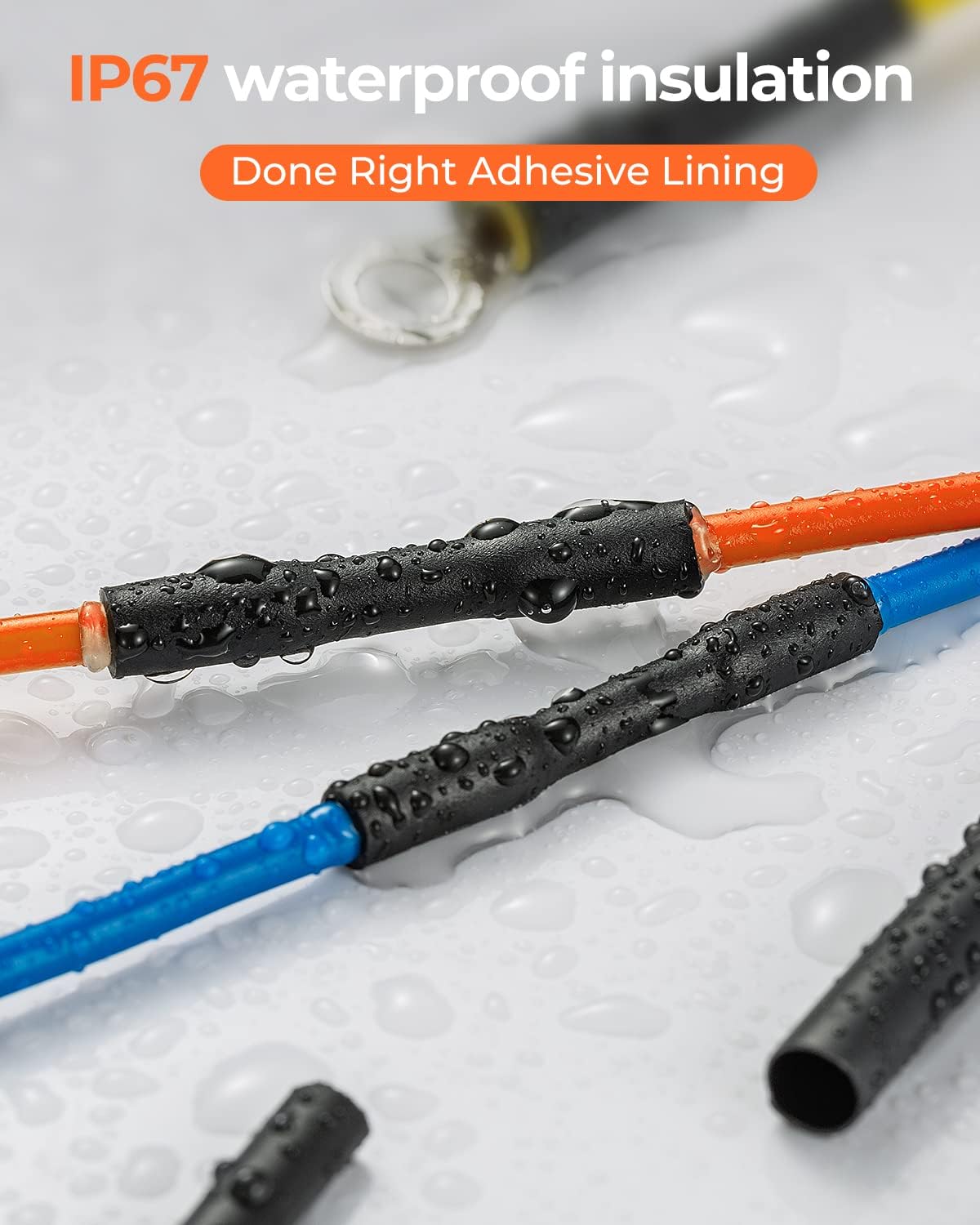 400 Pcs Heat Shrink Tubing Kit-3:1 Ratio Adhesive Lined,Marine Grade Shrink Wrap - Industrial Heat-Shrink Tubing - Black