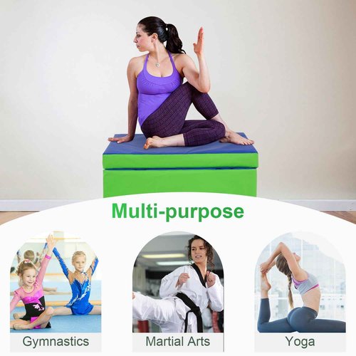BestMassage Gymnastics Tumbling Mats Incline 34"x24" lnch Tumbling Mat Folding Gymnastic Tumbling Mat Indoor/Outdoor Exercise Mat Home Gym Yoga Mat with Handle