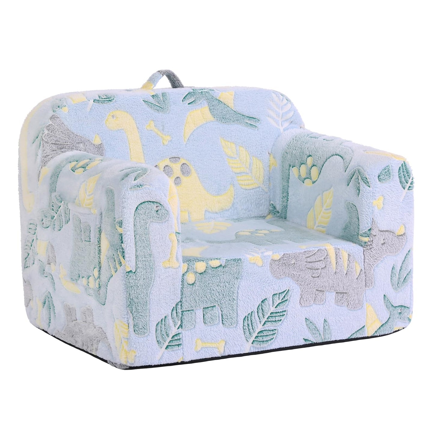 Toddler Chair Plush Kids Couch, Comfy Glow in The Dark Armchair with Removable and Washable Cover Carrying Handle Kids Sofa, Convertible Reading Chair Toddler Couch for Girls and Boys