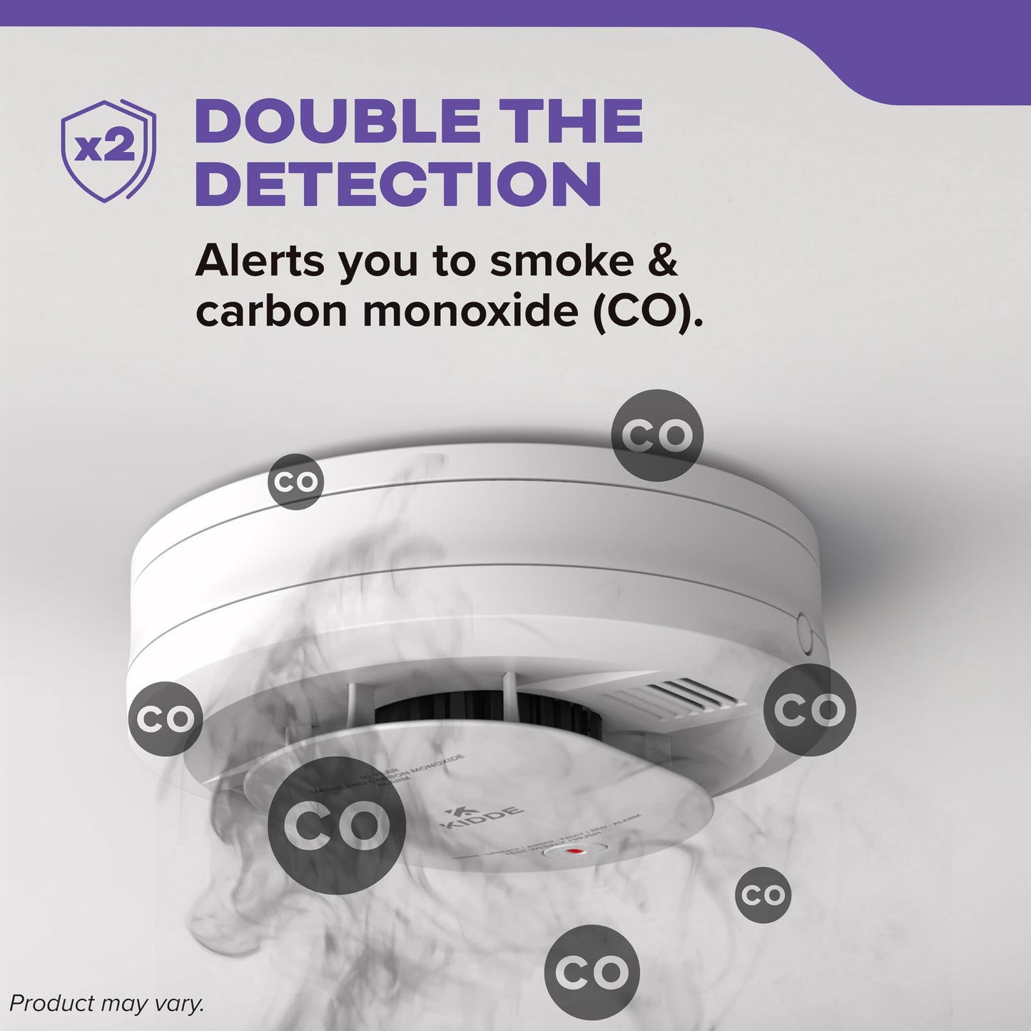Kidde Hardwired & Battery Powered Smoke & Carbon Monoxide Detectors Bundle with 10-Year Battery, LED Indicators