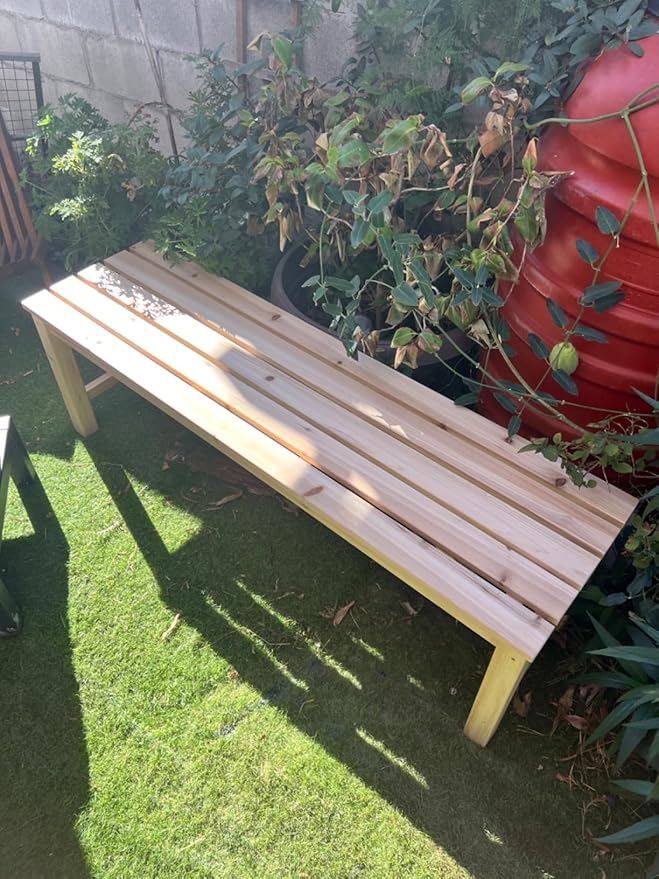 Kdgarden Outdoor Wood Bench Indoor Backless Porch Rustic Square Fir Log Solid Wood Fire Pit Bench for Patio Garden Deck and Backyard, 55" W×15.7" D×17.7" H, Natural