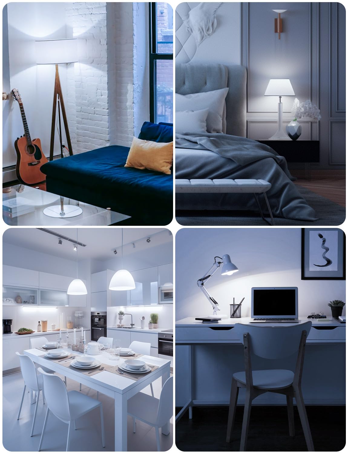 DAYBETTER LED Light Bulbs, A19 5000K Daylight Light Bulbs 100 Watt Equivalent, 1500LM Bright White Light Bulbs, E26 Standard Base, Non-Dimmable, 15 Watt Lightbulbs for Home Office, 12 Pack