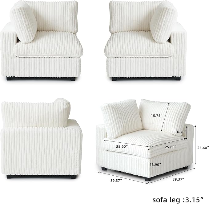 Cloud Modular Sectional Couch,157" Oversized 8 Seater Living Room Seats,U Shaped Sofa Couch with Storage Ottoman,Plush Convertible Sectional with 2 Chaise,Sofa Covers Washable&Replaceable (Beige)