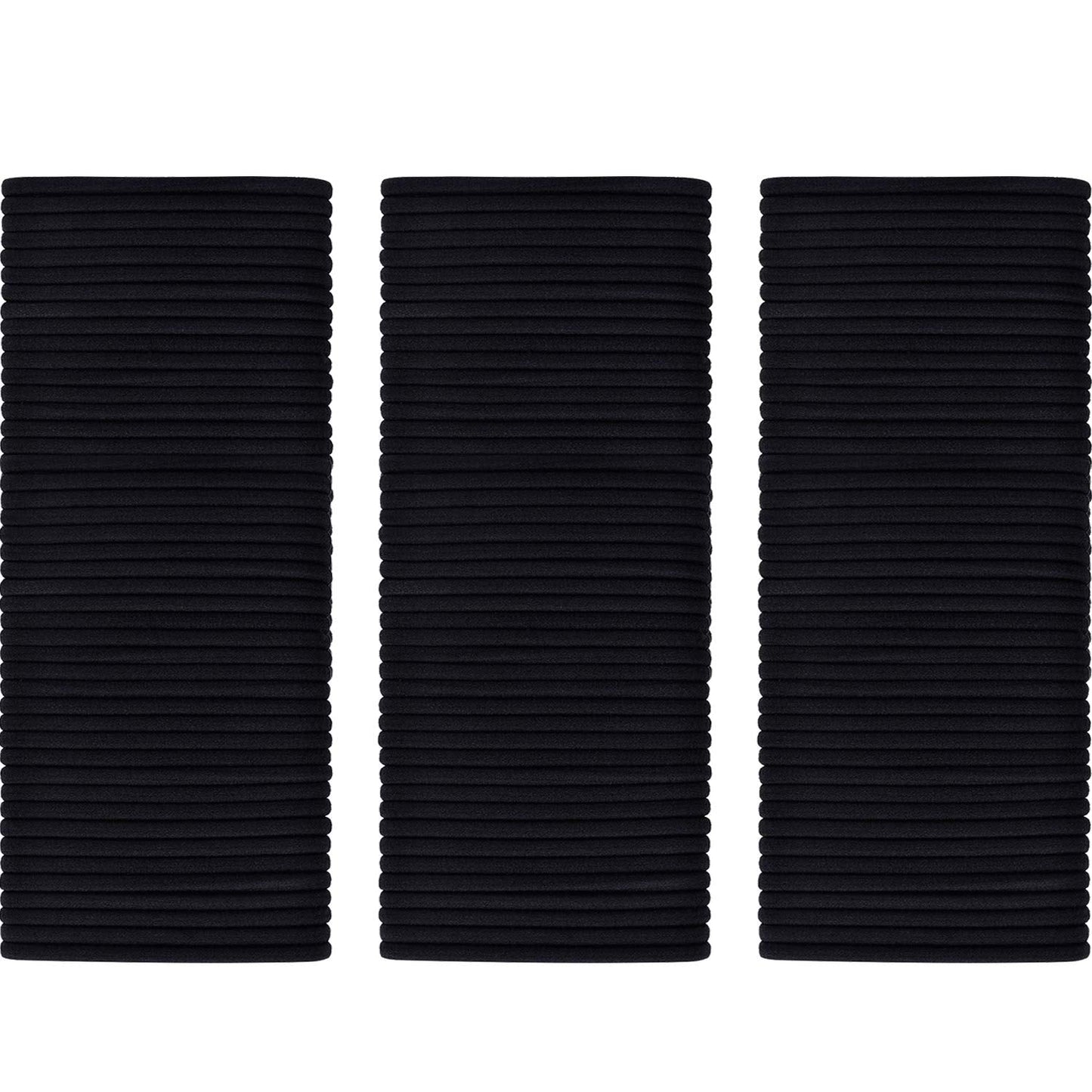 TecUnite 200 Pieces No-metal Hair Elastics Bulk Rubber Bands Hair Ties Ponytail Holders Bands for Women(Black)