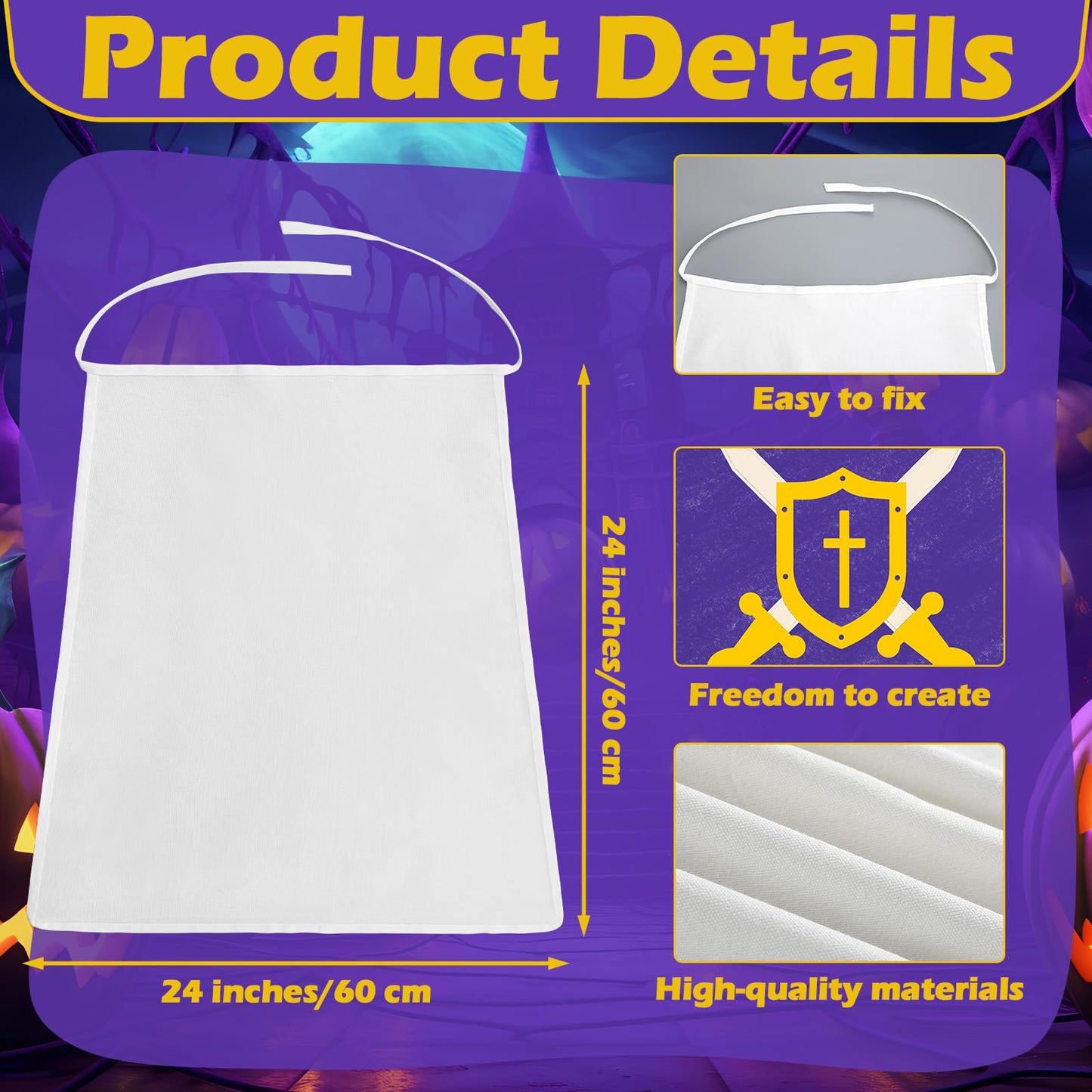 Blosssound 12 Pcs Hero Capes Crafts Canvas Blank Cape to Decorate DIY Hero Dress up Costumes for Kids Party VBS Activities