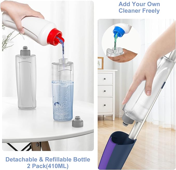 Spray Mops for Hardwood Floor Cleaning: MEXERRIS Microfiber Wet Jet Mops with 2 Bottles - 4 Washable Pads for Swiffer PowerMop - Dry Dust Home Commercial Use for Laminate Tile Vinyl Wood Floors