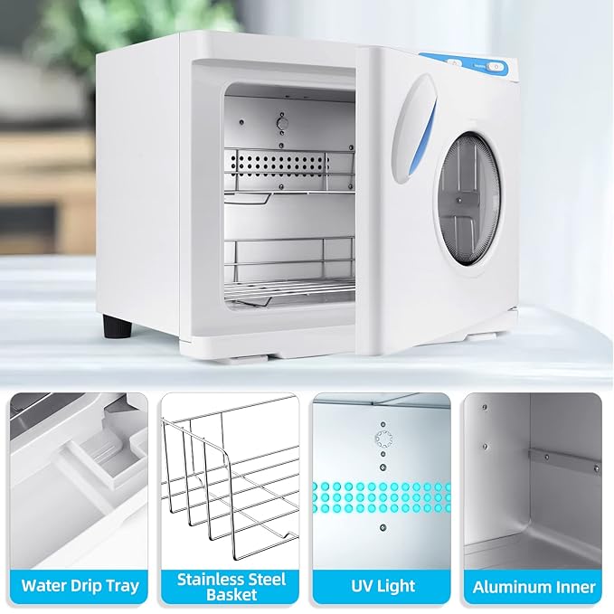 Hot Towel Warmer, Professional 23L Large Capacity Hot Towel Cabinet, 2-in-1 Spa Towel Warmers for Facials, Barber, Salon, Esthetician, Upgrade Fast Heating Aluminum Interior, White w/Window