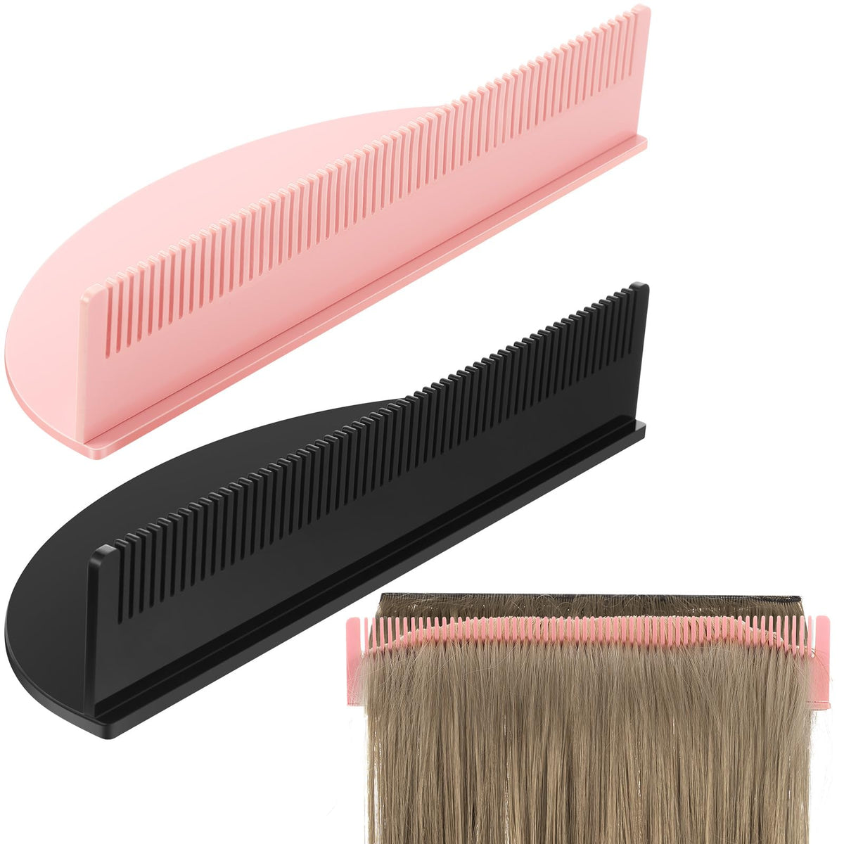 Nuogo 2 Pieces Hair Extension Holder Acrylic Extensions Stand Display Organizer Lightweight Portable Storage Wig Holder for Hand