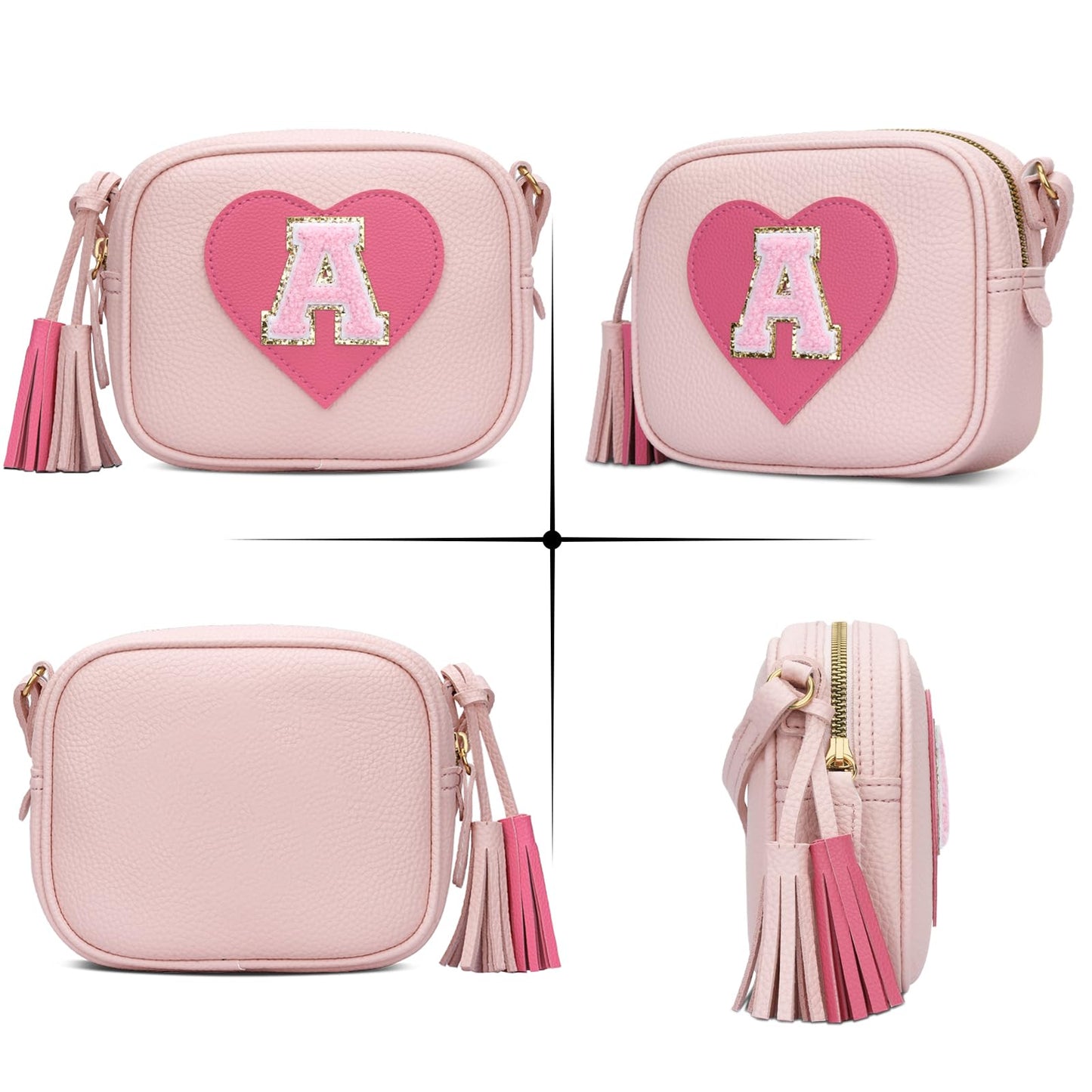 KKXIU 2 3 4 5 6 7 8 9 10 Year Old Girl Gift Kids Purse Toddler Wallet Crossbody Bag with Tassel(Pink-A)
