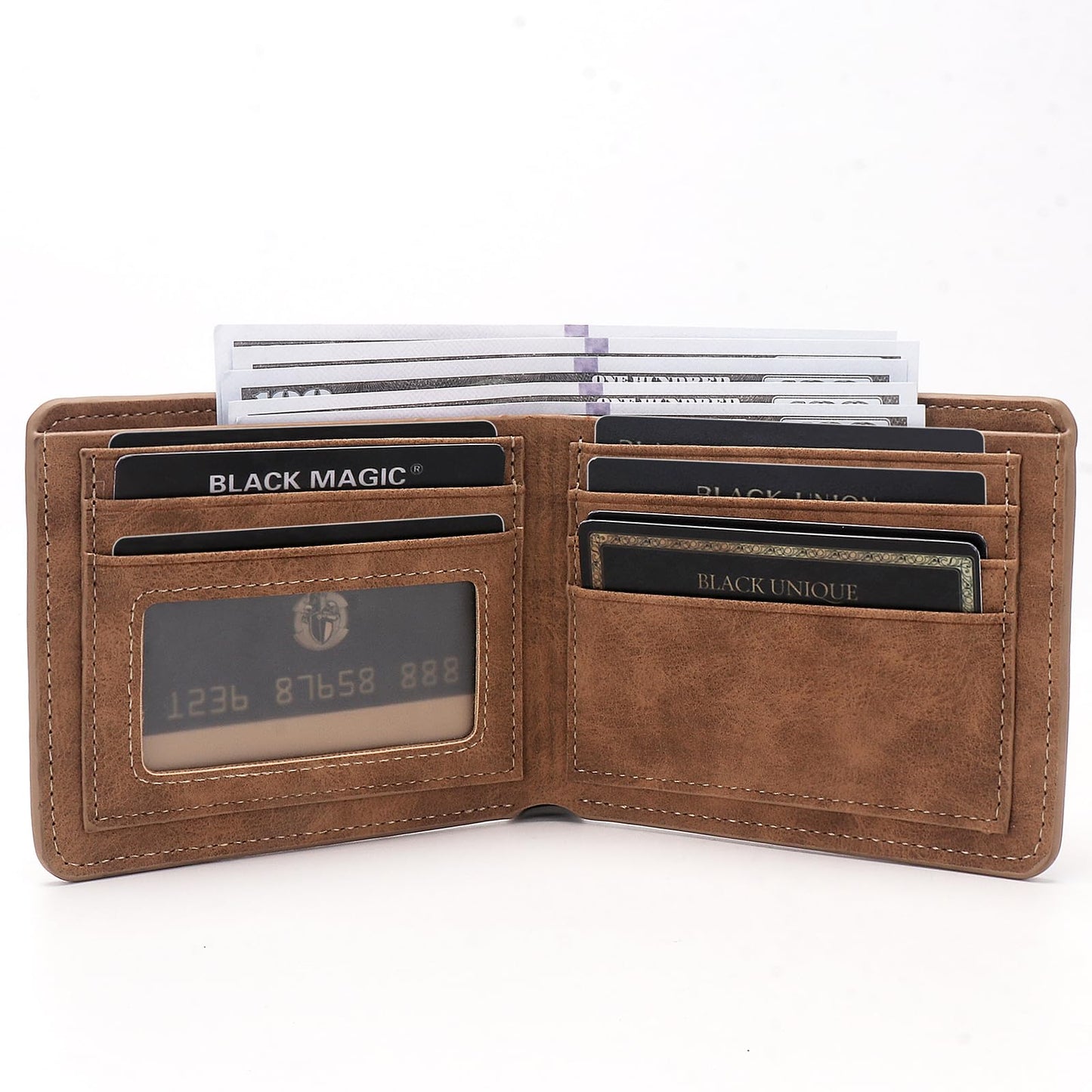 THTCSQ To My Brother Personalized Leather Wallet Engraved - Man's Birthday & Christmas Gifts
