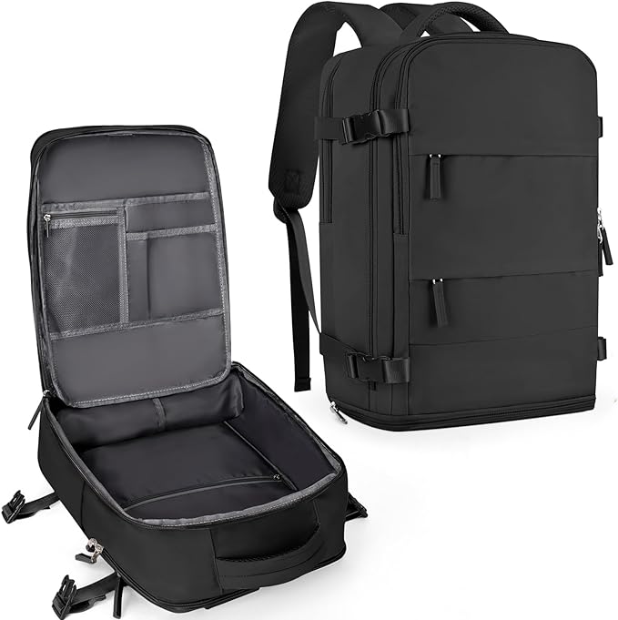 coowoz Large Travel Backpack For Women Men,Carry On Backpack Flight Approved,Hiking Backpack Waterproof Outdoor Sports Ruc...