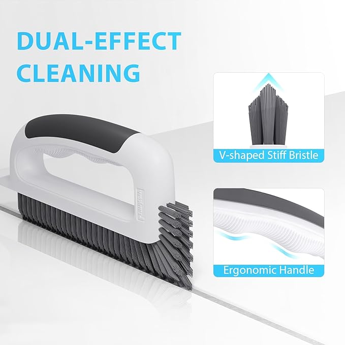 Grout Cleaning Brush, V Shape Stiff Grout Cleaner Brush for Floors Tile Grout Scrubber Bathroom Shower Corner, 1 Pcs