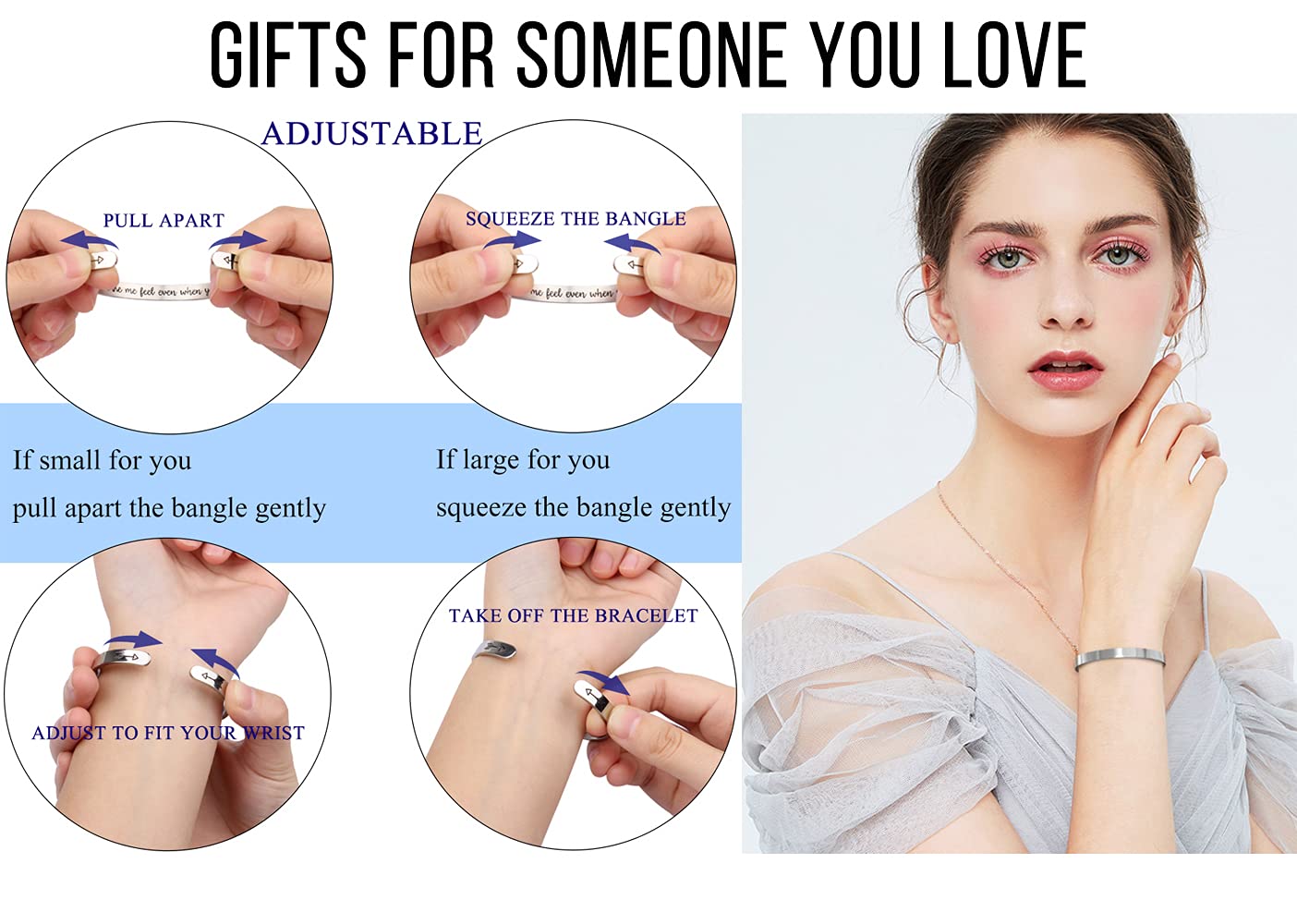 Btysun Gifts for Women Retirement Gifts Friendship Bracelets for Friend Inspirational Cuff Bangle Friendship Nurse Mantra Jewelr