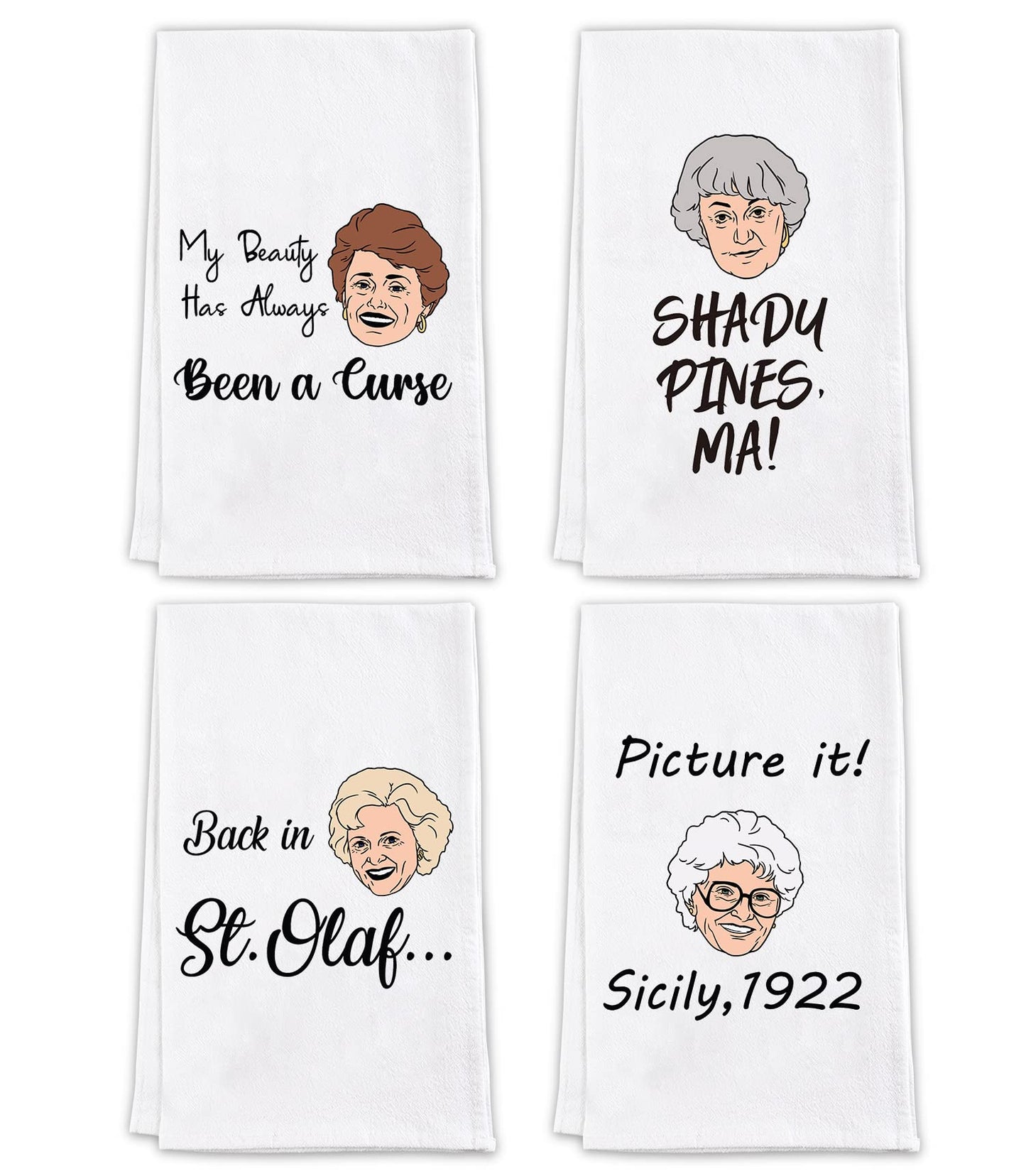 Funny Kitchen Towels-Golden Inspired Gifts for Women,Golden Merchandise Towels Set,Funny Novelty Hand Towels for Girls Night-Unique Birthday Gift for Mom Best Friend,House Warming Gifts Idea