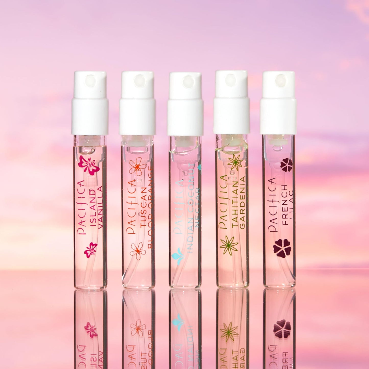 Pacifica Beauty, Wanderlust Spray Perfume Trial Set, Island Vanilla, 5 Scents, Fragrance Sampler Gift Set, Natural & Essential Oils, Clean, Vegan & Cruelty Free