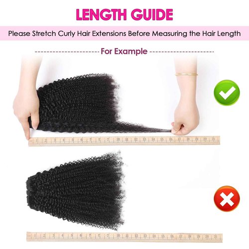 Afro Kinky Curly Clip In Hair Extensions 120g Brazilian Virgin Human Hair for Black Women 4B 4C Natural Black 8Pcs 20 Clips Seamless & Tangle-Free 20 Inch