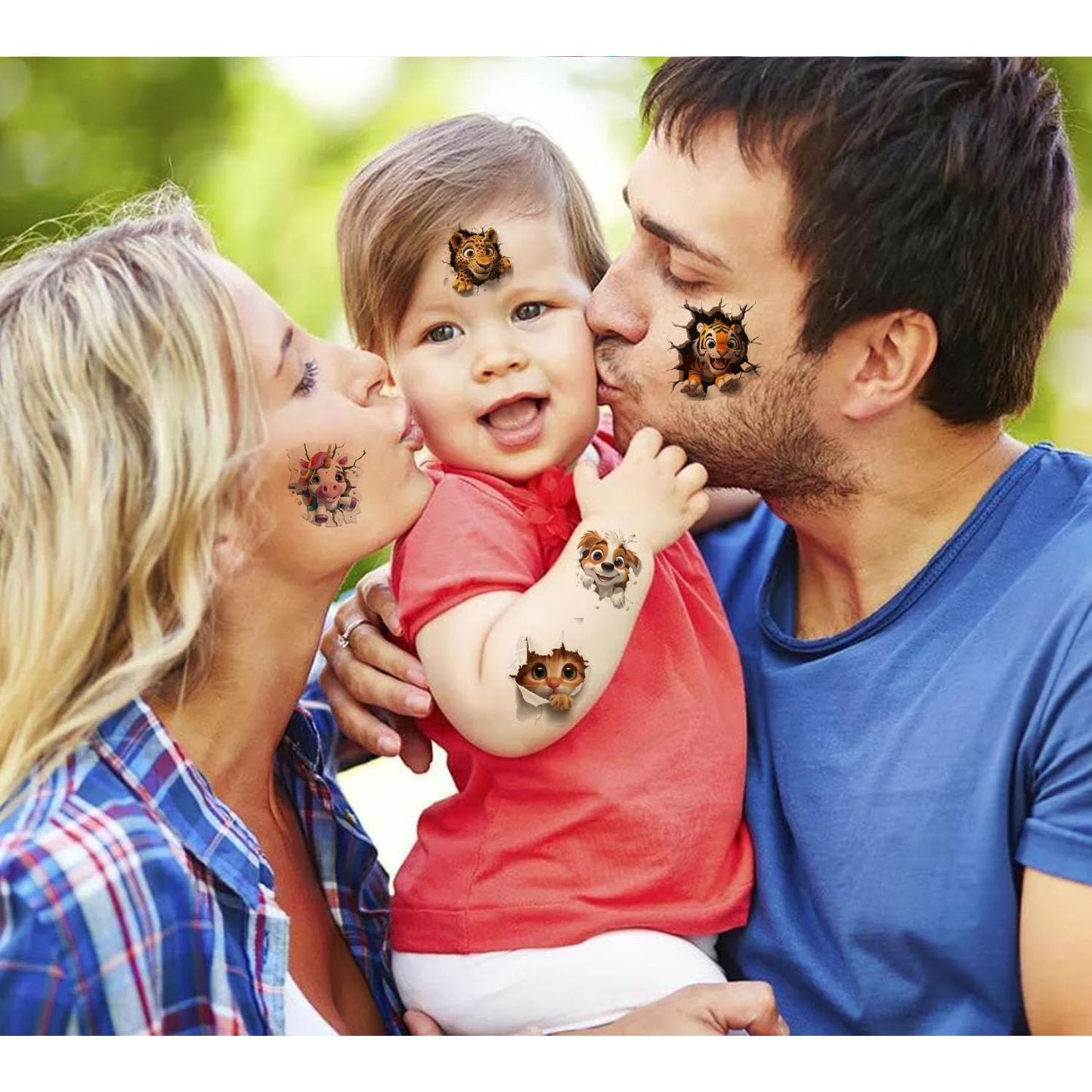 UVUXO Animals Temporary Tattoo for kids - 10 Sheets for Temporary Girls Boy Body Arm Shoulder Cute Animals Tattoos Stickers, Bir