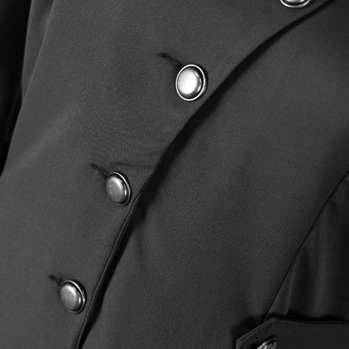 lifpoivake Women's Medieval Tuxedo Gothic Coat Trench Coat Performance Costume Halloween Costume(Black,XXL)