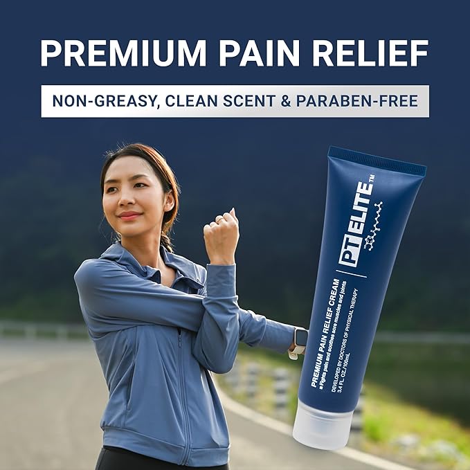 Premium Pain Relief Cream, with Capsaicin, Menthol & Arnica, Arthritis, Knee, & Back Pain Relief, Soothes Sore Muscles & Joints, Reduces Stiffness, Non-Greasy, Topical Analgesic, 3.4 oz