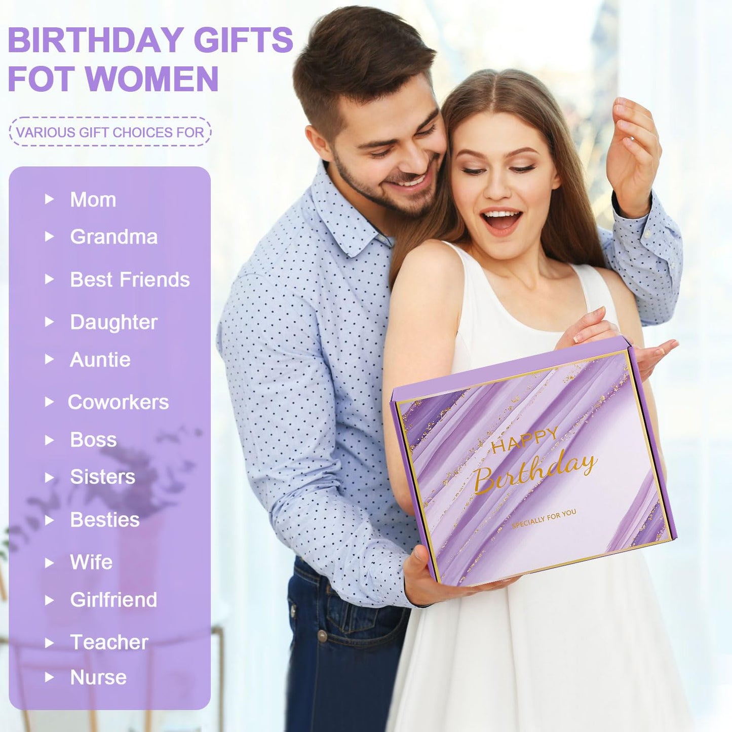 Birthday Gifts for Women, Happy Birthday Gifts for Mom, Her, Sister, Best Friend, Girlfriend, Coworker, Wife Bday Gift Ideas, Unique Relaxing Spa Birthday Gift Basket for Women Care Package w/Blanket