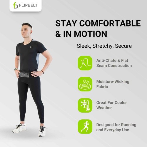 FlipBelt Mens Compression Pants Black x-Large
