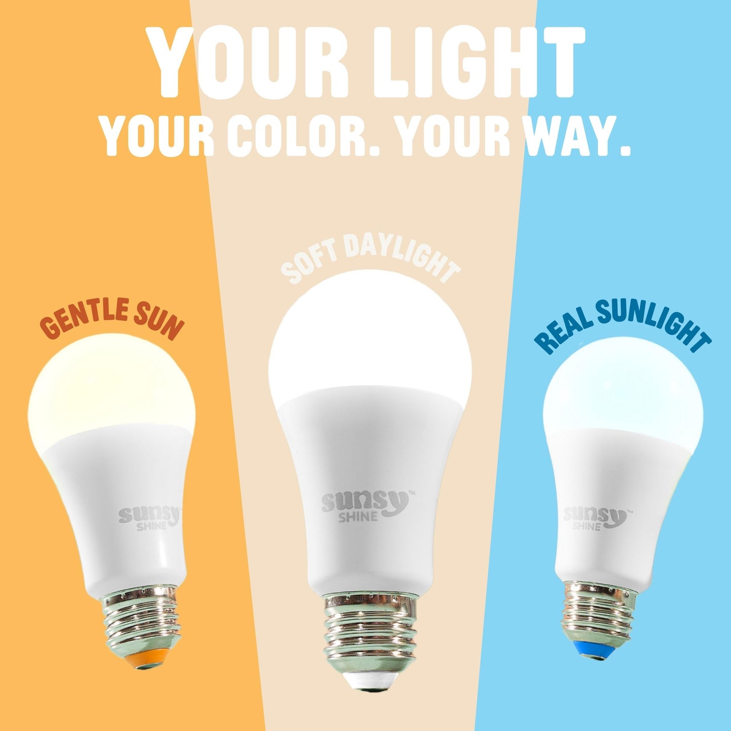 sunsy Shine - The Full-Spectrum Truly Flicker-Free Sunlight Bulb for Humans - Boosts Energy, Mood, and Circadian Rhythm for Better Health - Near Perfect CRI - US-Based Company