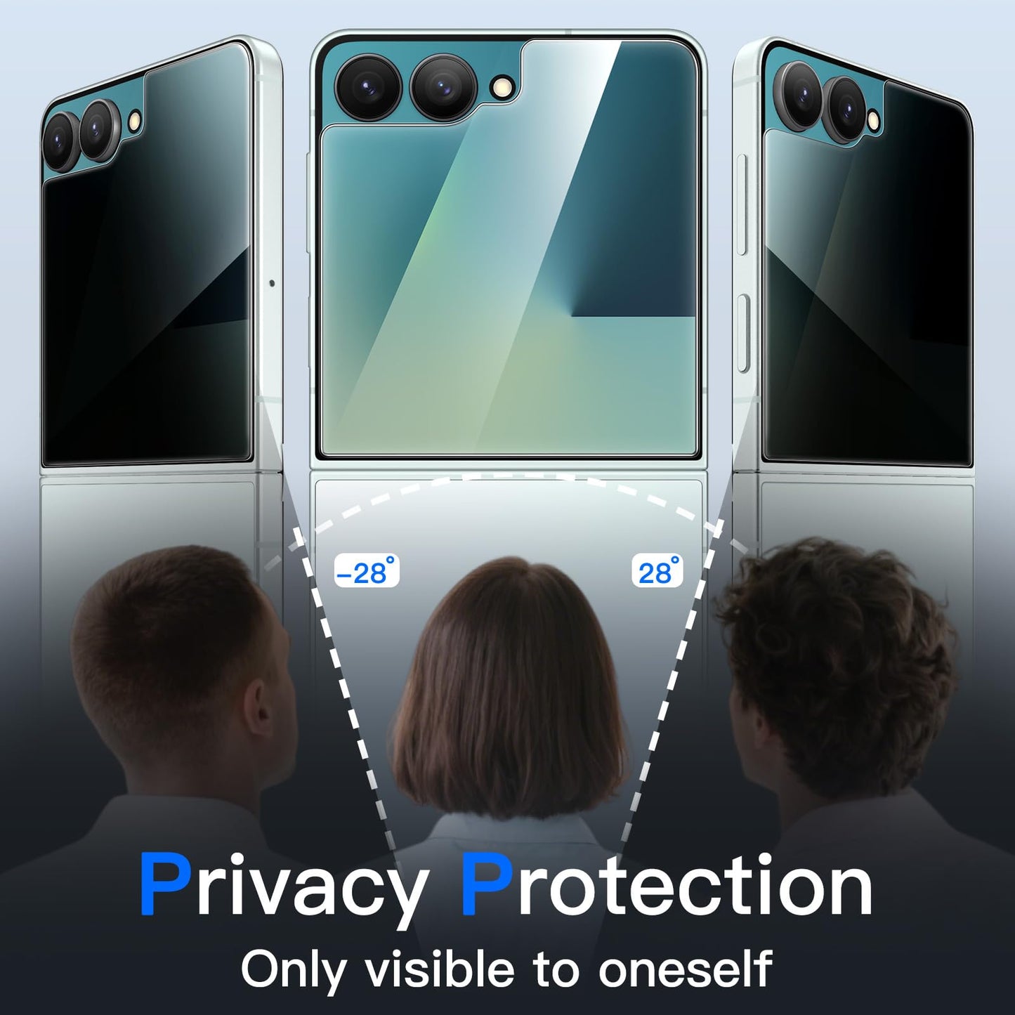 Jetech Front Privacy Screen Protector For Samsung Galaxy Z Flip 7 2025, Anti-Spy Tempered Glass Film With Easy Installation Tool