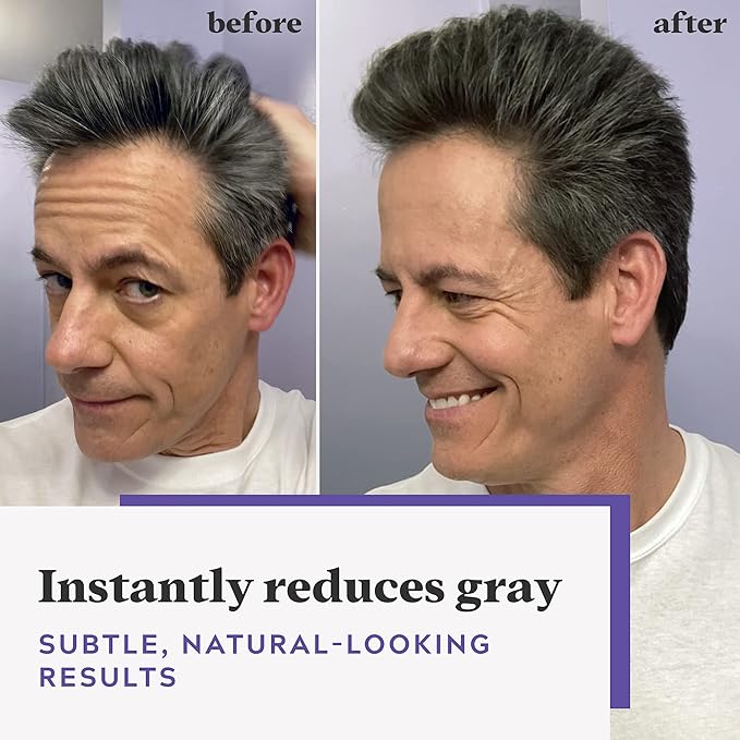 Just For Men Touch of Gray, Mens Hair Color Kit with Comb Applicator for Easy Application, Great for a Salt and Pepper Look - Black, T-55, Pack of 3