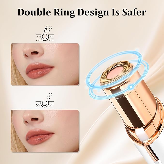 Facial Hair Removal for Women, Electric Painless Rechargeable Facial Hair Remover for Face, Lip, Chin