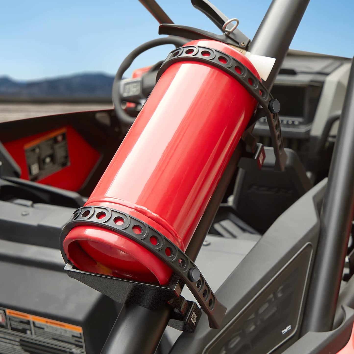 Kemimoto UTV Fire Extinguisher Holder, Adjustable Quick Release Roll Bar Fire Extinguisher Mount compatible with Polaris RZR Can Am X3 compatible with Kawasaki Teryx