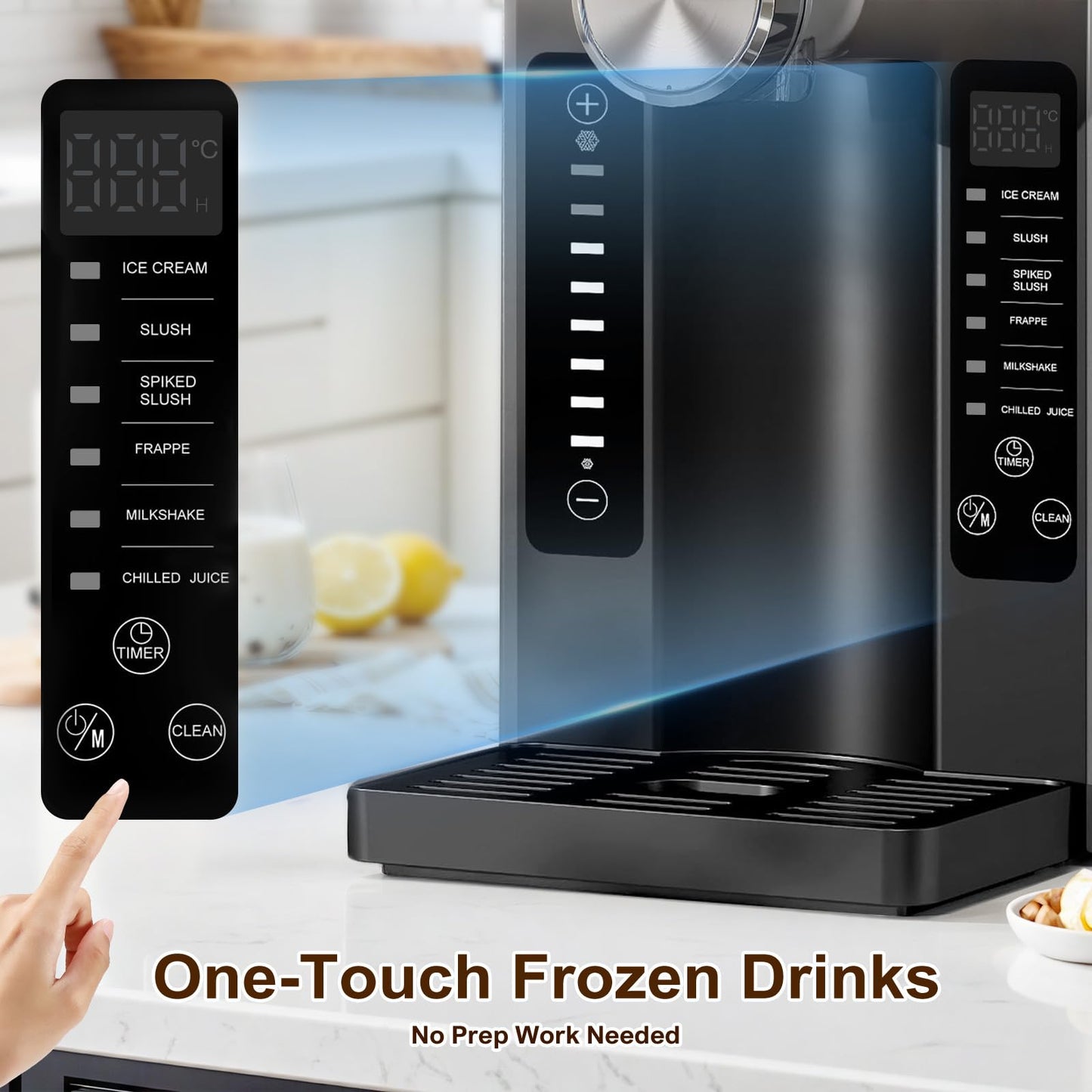 Danrelax Slushie Machine, 88 Oz Slushy for Home, LED Display, Auto-Clean, No Ice Needed, 6 Preset Programs, Frozen Drink Maker for Margaritas, Smoothies, Frappés, Milkshakes & Juices, Quiet Operation