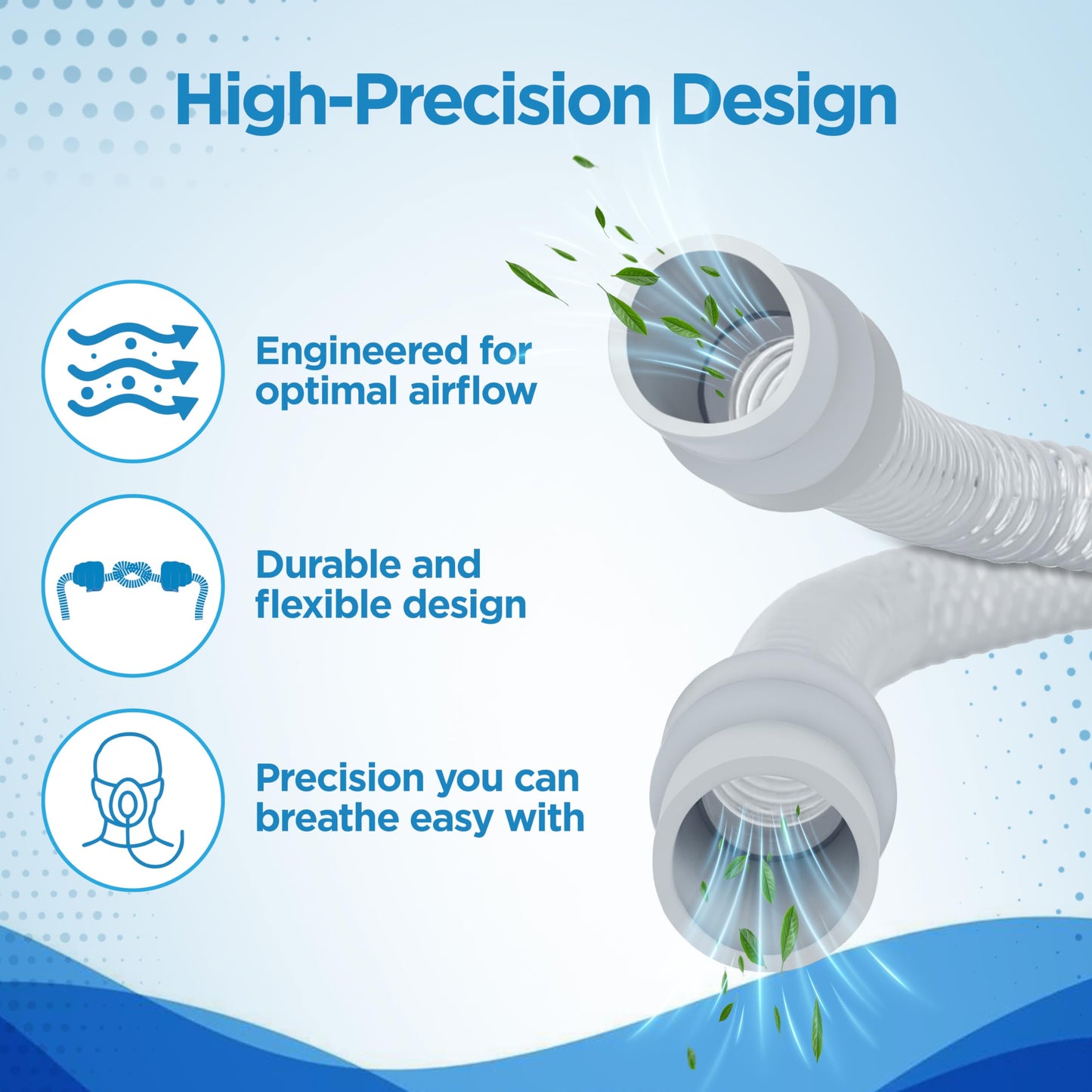 resplabs Universal Standard CPAP Tubing 6 Foot Replacement Hose Compatible with Most CPAP Machines Standard Diameter Flexible CPAP Tube