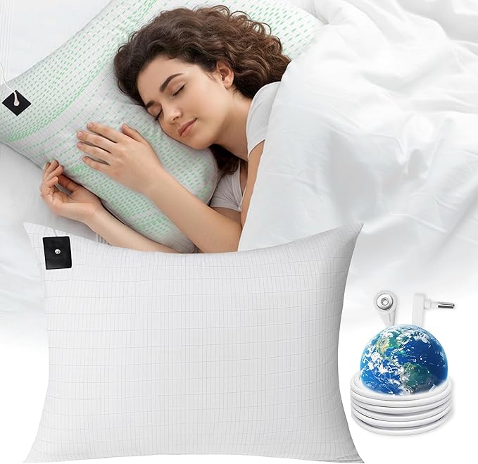 Groundingtop Grounding Pillow Case King,Earth Connected Pillowcase,Bedding.Improve Sleep,Reduce Pain,90% Organic Cotton,10% Silver Fiber (White, 30 * 20 inch)